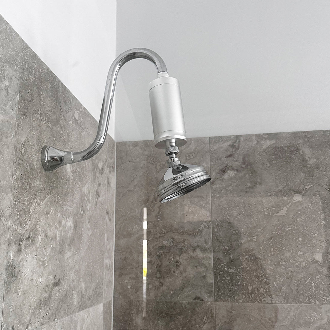 Image showing the PureFlow Shower Filter, designed to fit most Australian showers, providing cleaner water for softer skin and shinier hair.